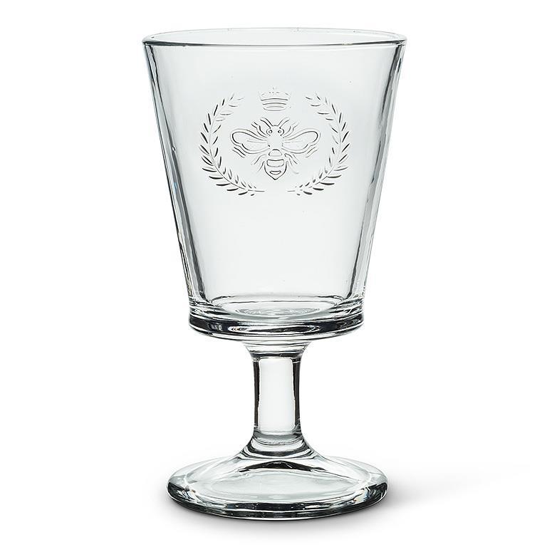 Bee in Crest Wine Glass