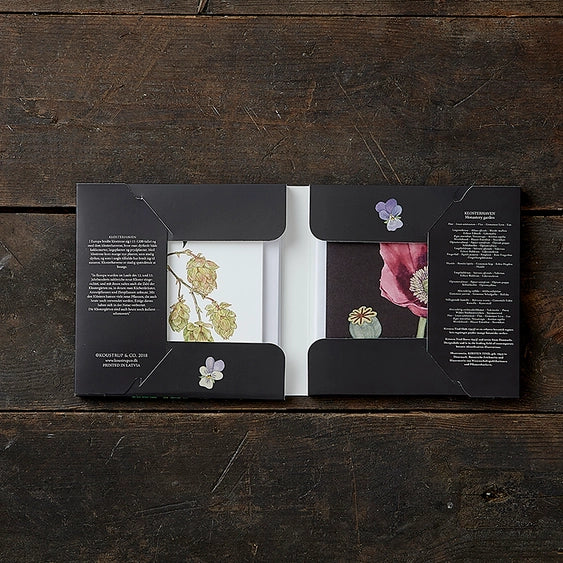 Square Cardfolder- Monestary Garden 8 Cards W/Envelopes