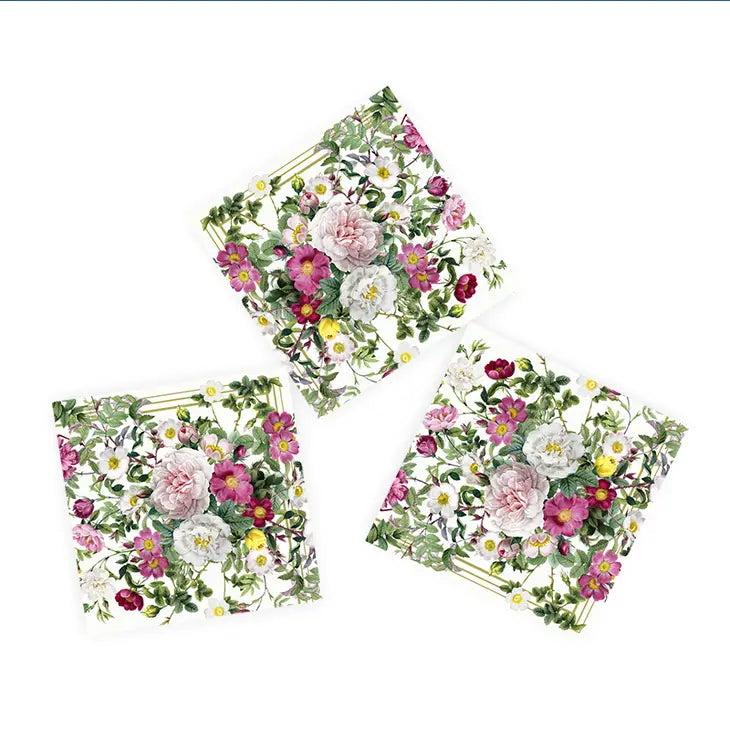 Rose Flower Garden - Paper Napkins- Fsc Paper-Made in Europe