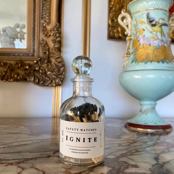 Matches in Glass Apothecary Jar
