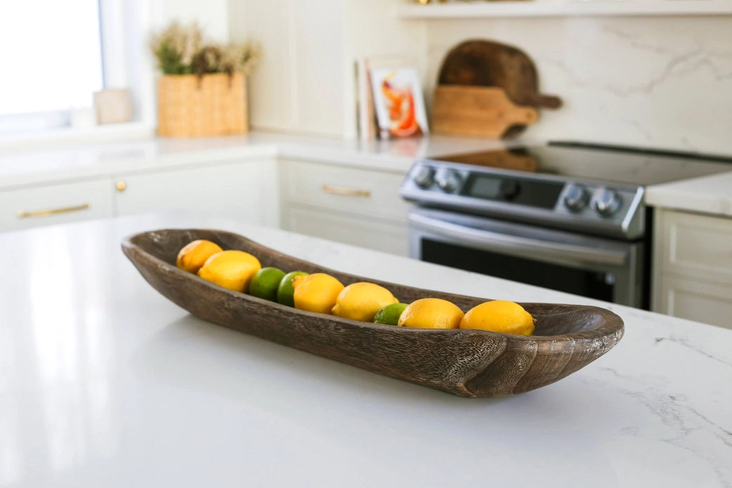 Wood Oval Bowl 30 Inch