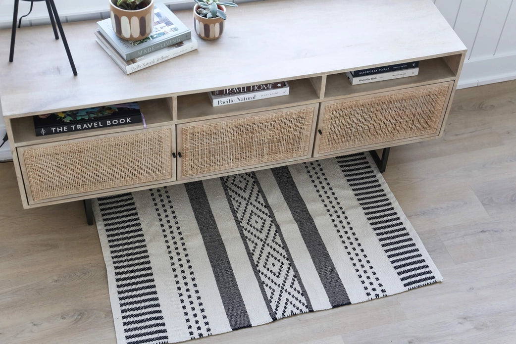 Black and White Cotton Rug LG