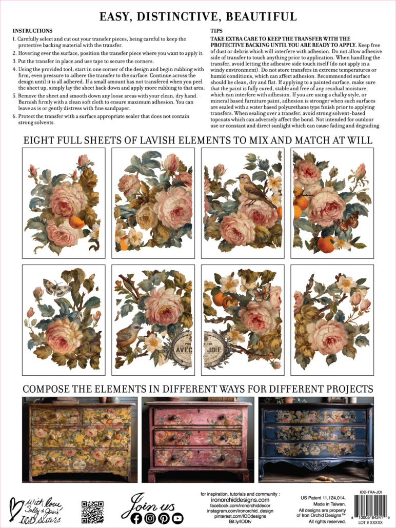 Decor Transfer - Joie des Roses By IOD