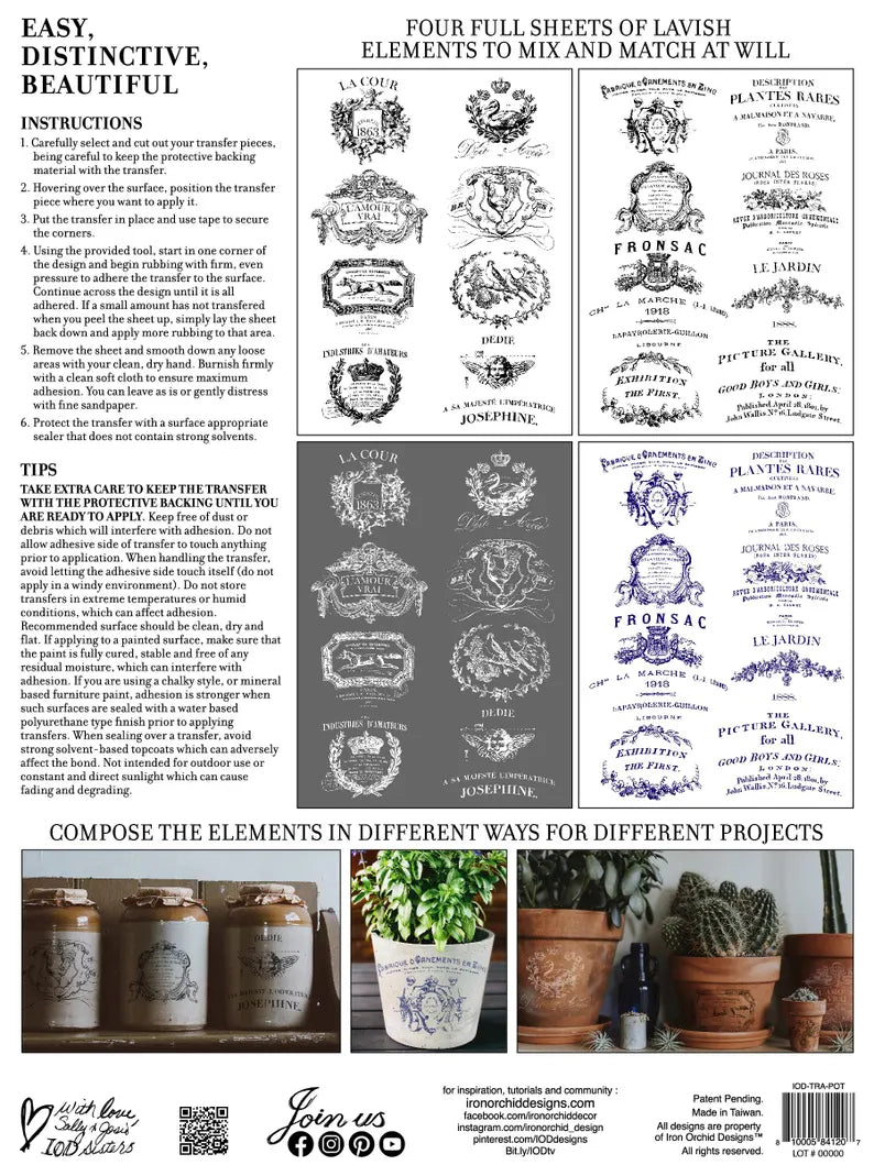 IOD Decor Transfer -Traditional Pots