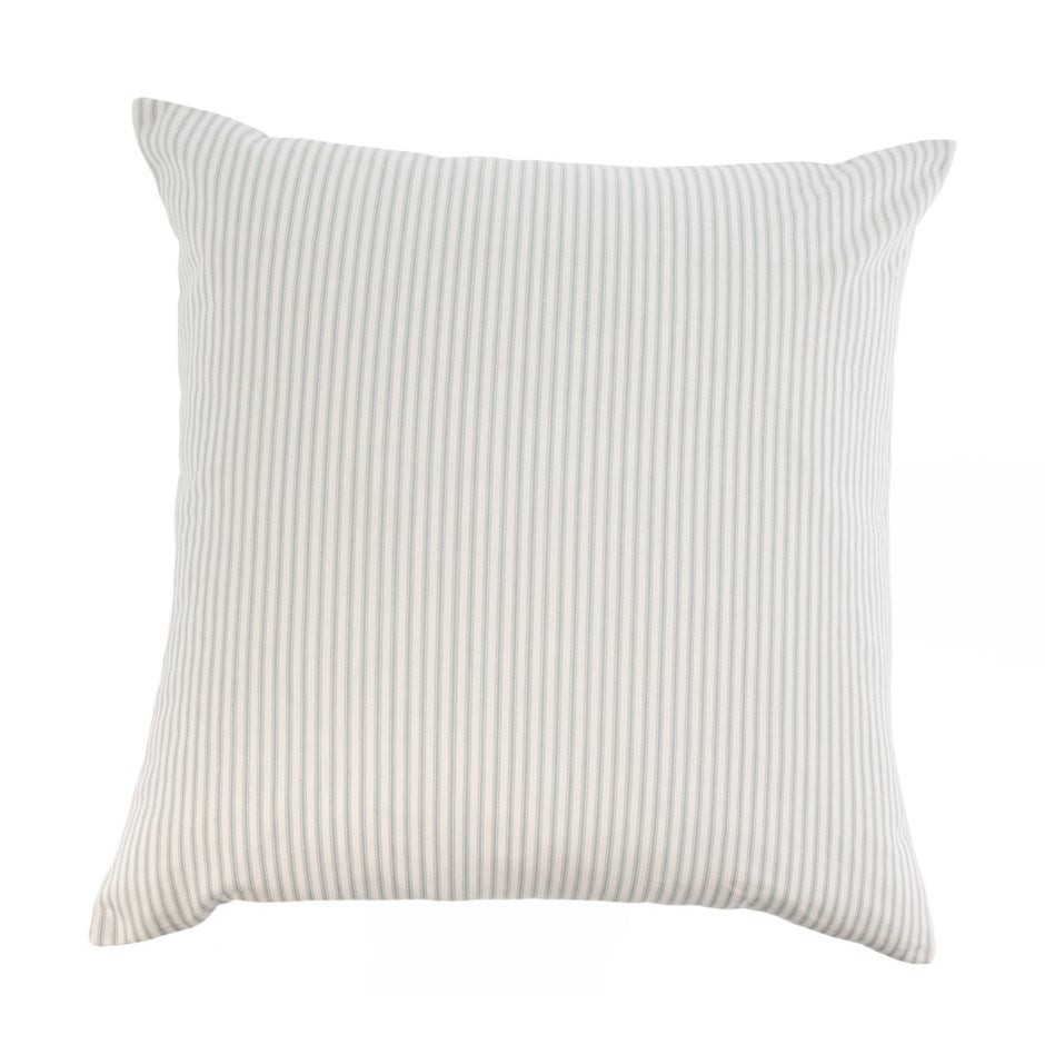 French Ticking Pillow, Grey 24X24"
