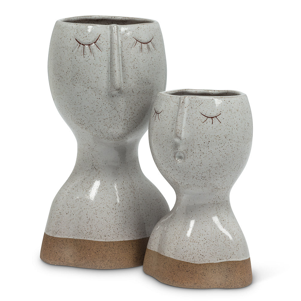 Small Eyes Closed Face Vase