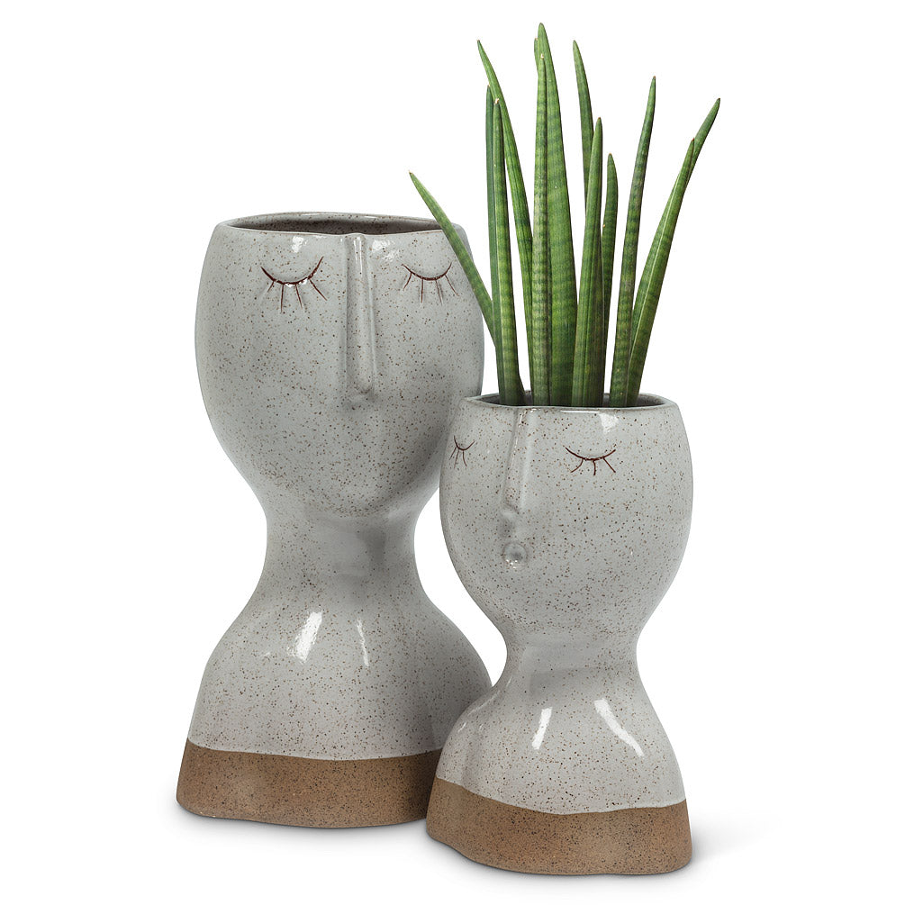 Small Eyes Closed Face Vase