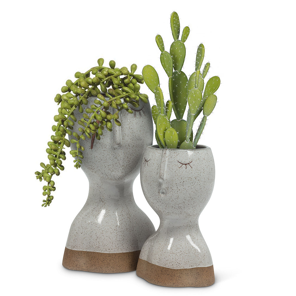 Small Eyes Closed Face Vase