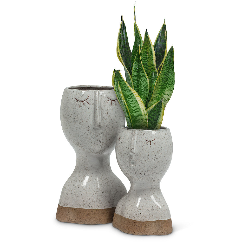 Small Eyes Closed Face Vase