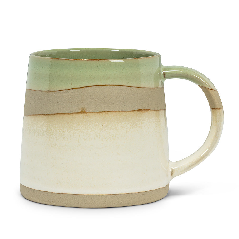 Rustic Style Green White Mug