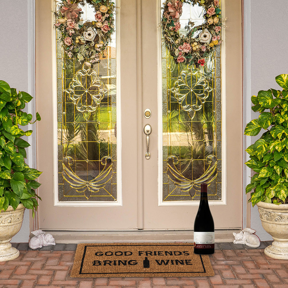 Good Friends Bring Wine” Doormat