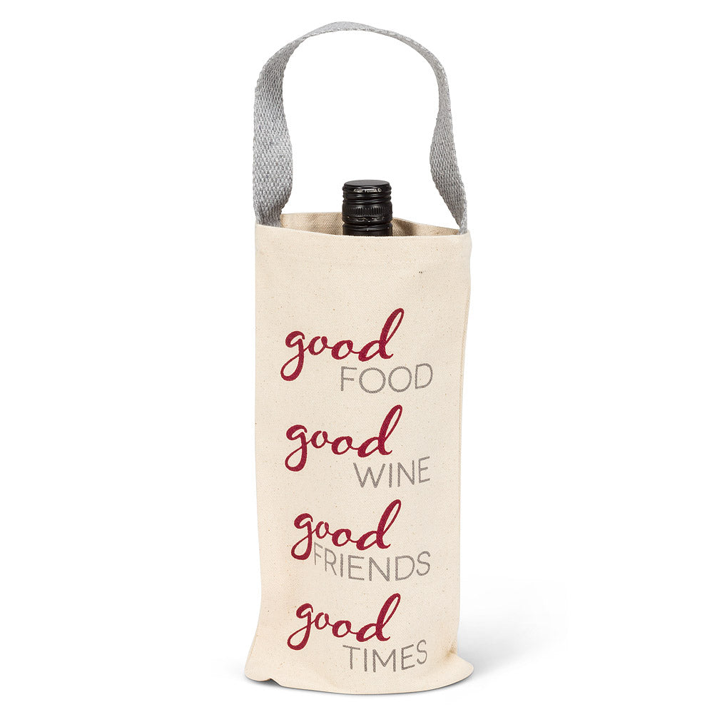Good Food, Good Wine Bottle Tote