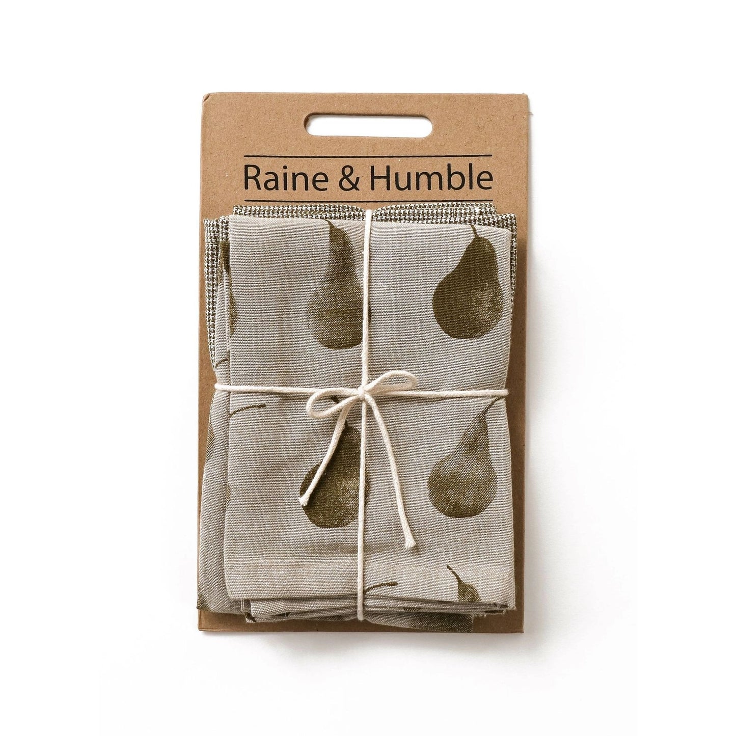 Tea Towel Set Pear Khaki Green