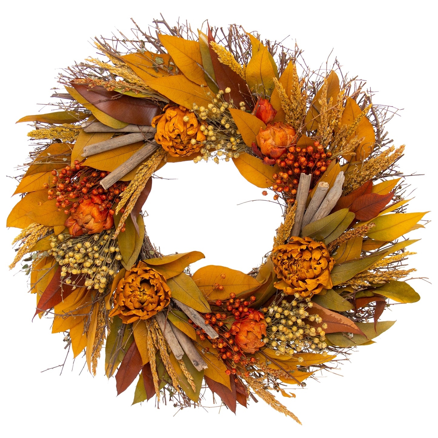 WREATH, ORANGE ARTICHOKE 20'