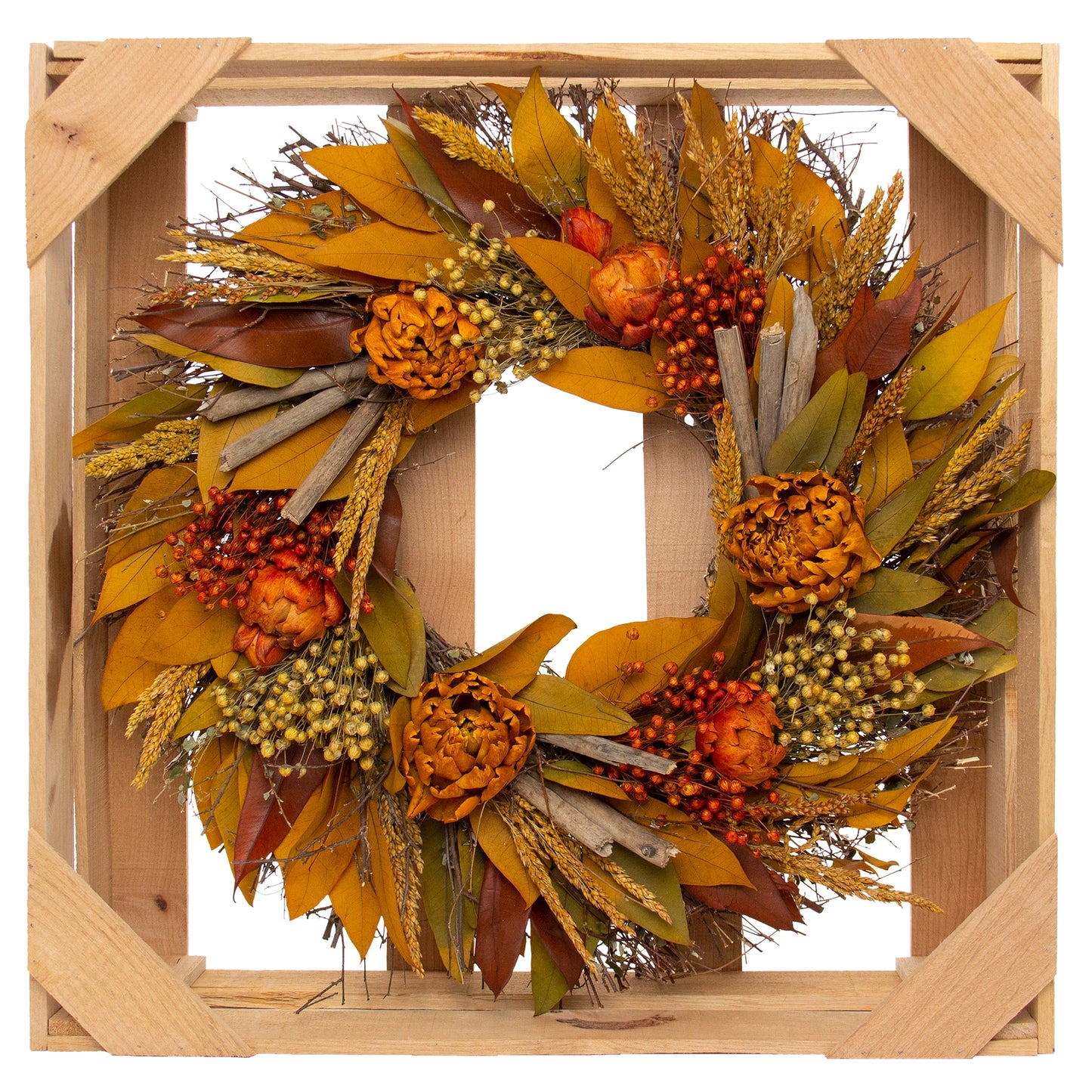 WREATH, ORANGE ARTICHOKE 20'