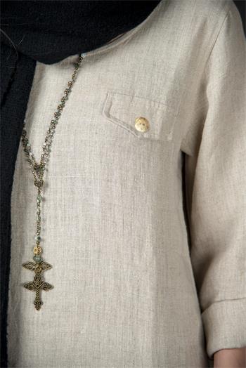 Dress - Simple heart - Linen color