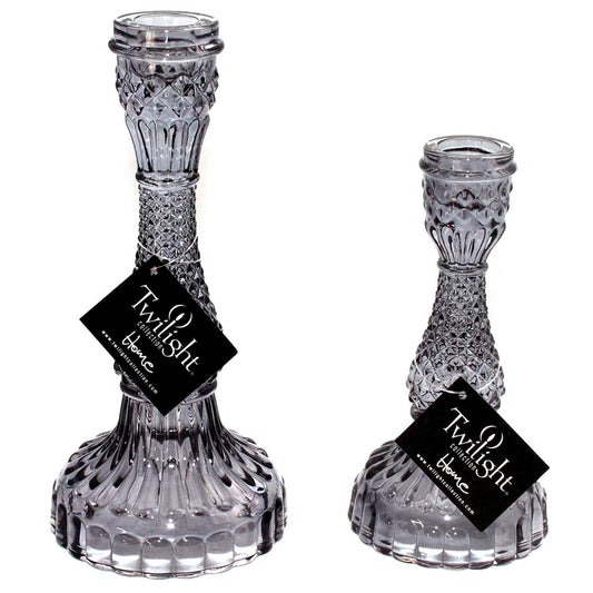 Glass Candle Holder Black Small