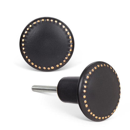 Matte Knob with Gold Dot Edge