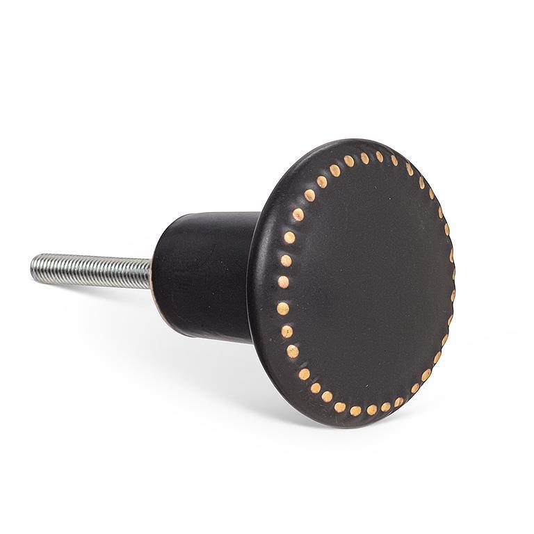 Matte Knob with Gold Dot Edge