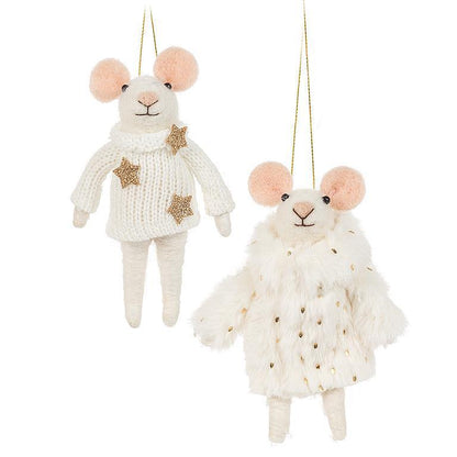 Winter Mouse In Fur Coat Ornament