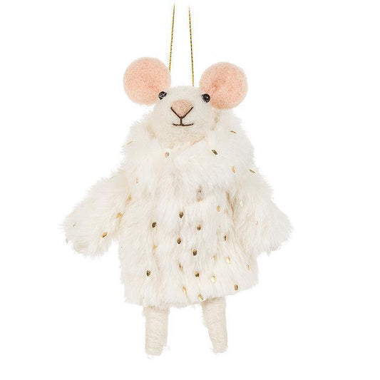 Winter Mouse In Fur Coat Ornament