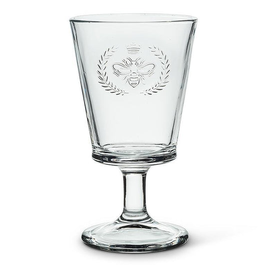 Bee in Crest Wine Glass