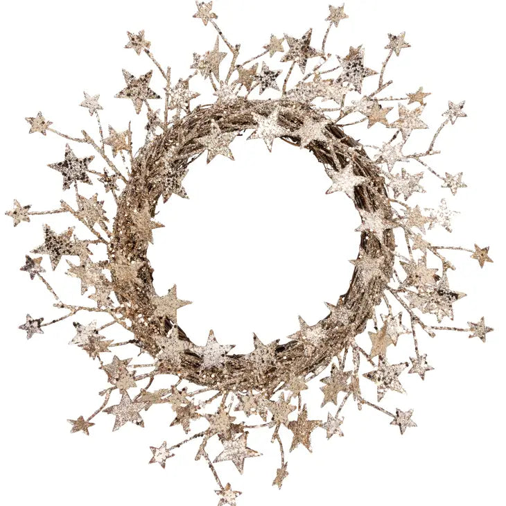 Gold Glittered Stars Wreath