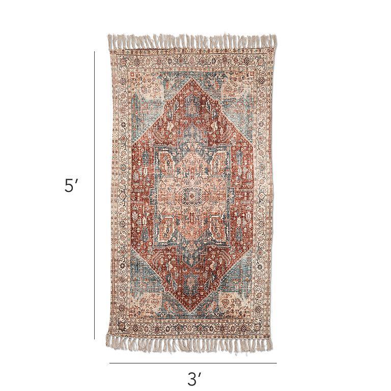Washable Printed Floor Rug 3X5 L