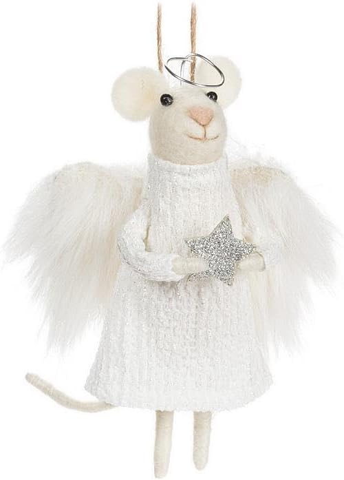 Angel Mouse with Furry Wings Ornament