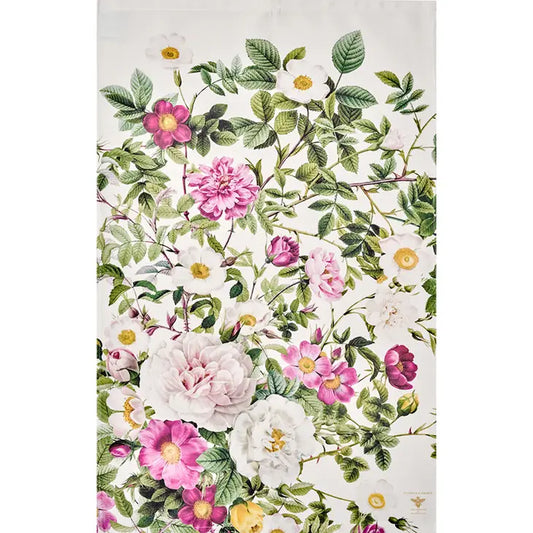 Rose Flower Garden Organic Tea Towel - Made in Europe