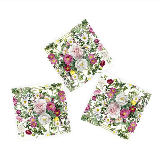 Rose Flower Garden - Paper Napkins- Fsc Paper-Made in Europe