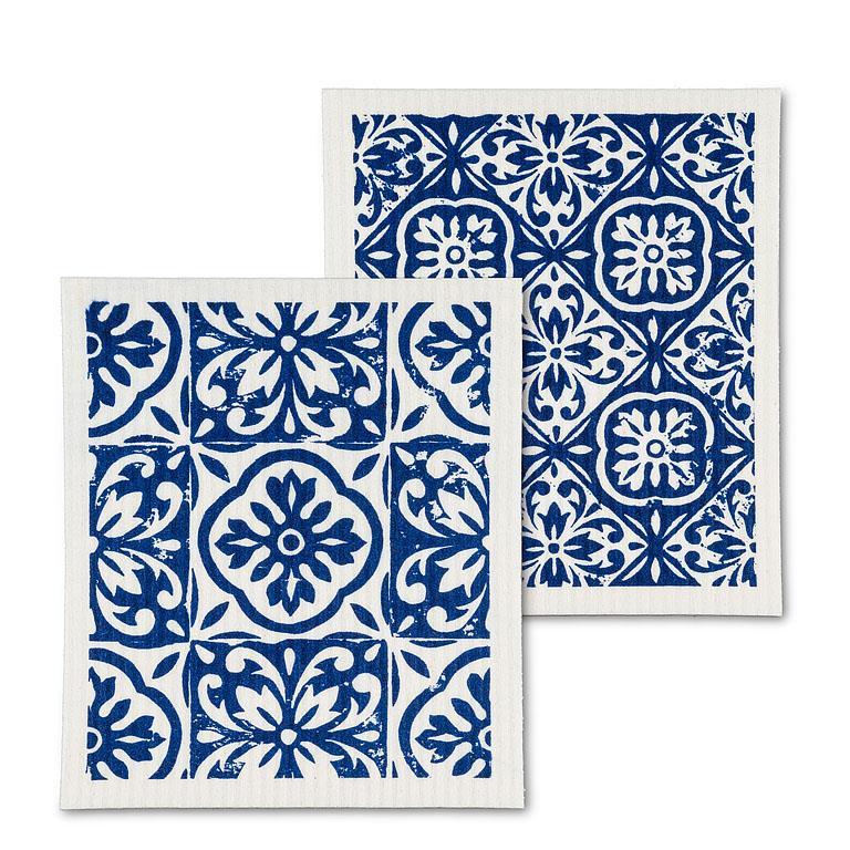 SWEDISH DISHCLOTHS TILE PATTERN SET OF 2