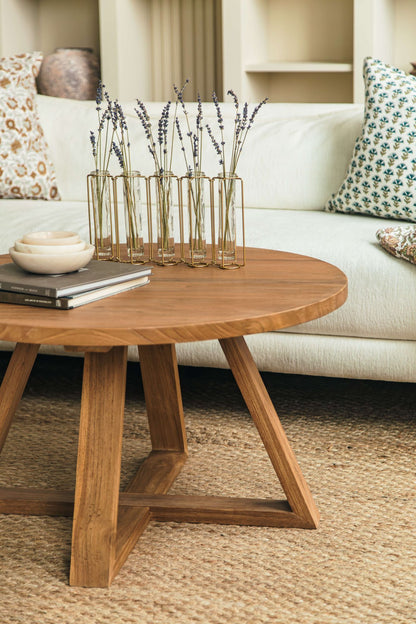 GOLD WIRE ADJUSTABLE VASE WITH 5 GLASS TUBES