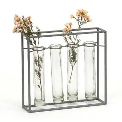 Metal Frame W 4 Tube Vases