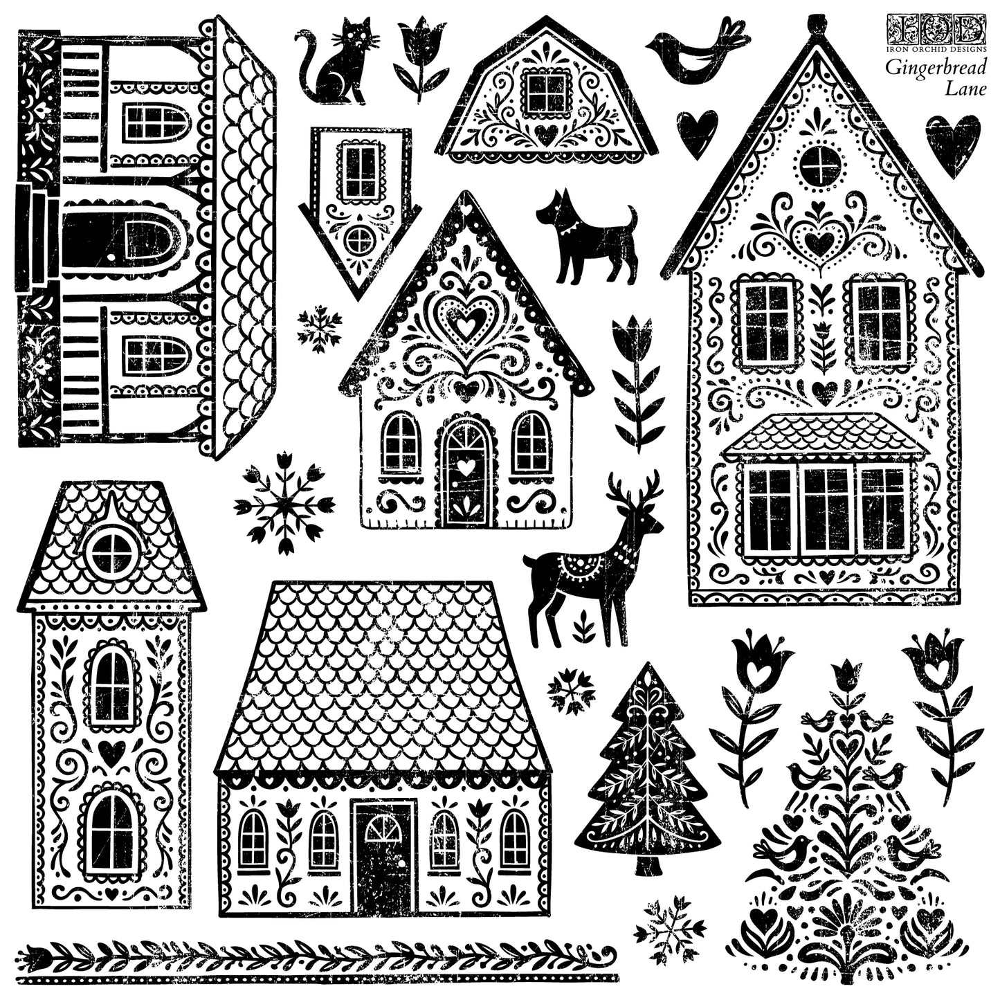 IOD Stamp Gingerbread Lane