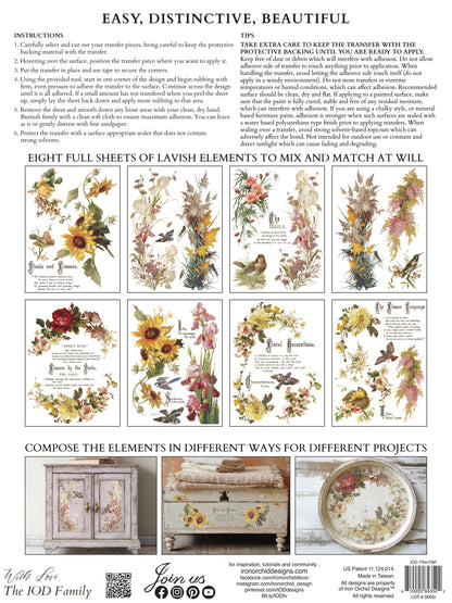 IOD Decor Transfer - Flowers by the Poets