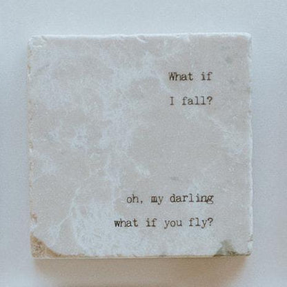 Marble Coaster - What If I Fall By Cedar Mountain Studio