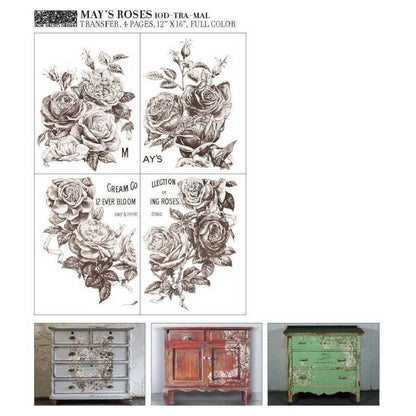 Iron Orchid Designs - *NEW* May's Roses Decor Transfer