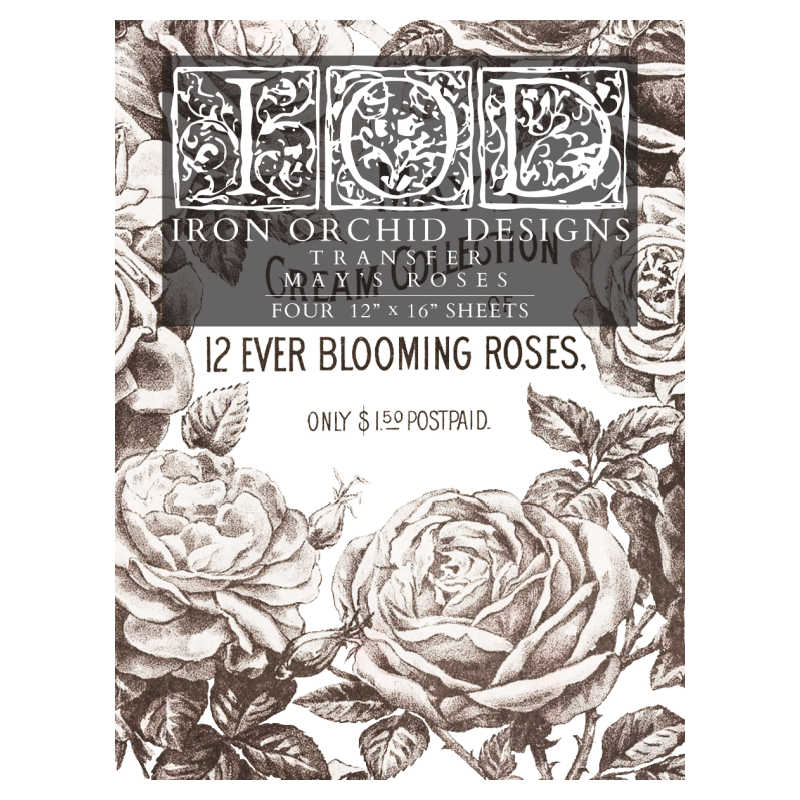 Iron Orchid Designs - *NEW* May's Roses Decor Transfer