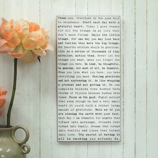 Gratitude Typewriter Sign