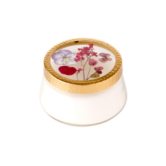 Rosy Rings Wild  Plum & Cannabis Pressed Flower Candle - Large