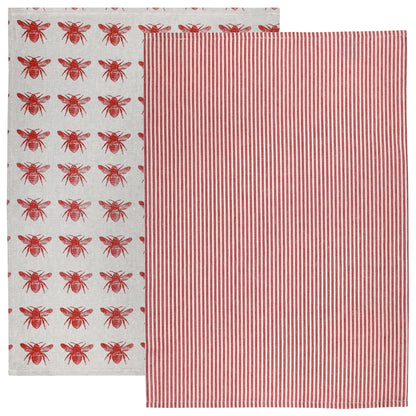 Tea Towel Pack Terra Cotta Honey Bee Tea