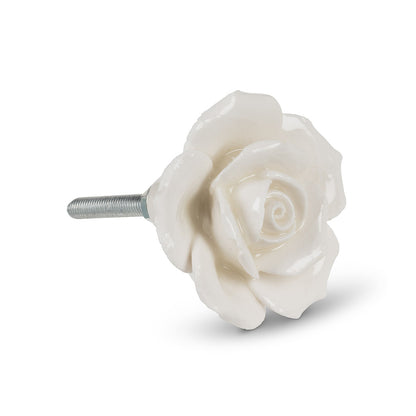 KNOB, White Rosette Knob