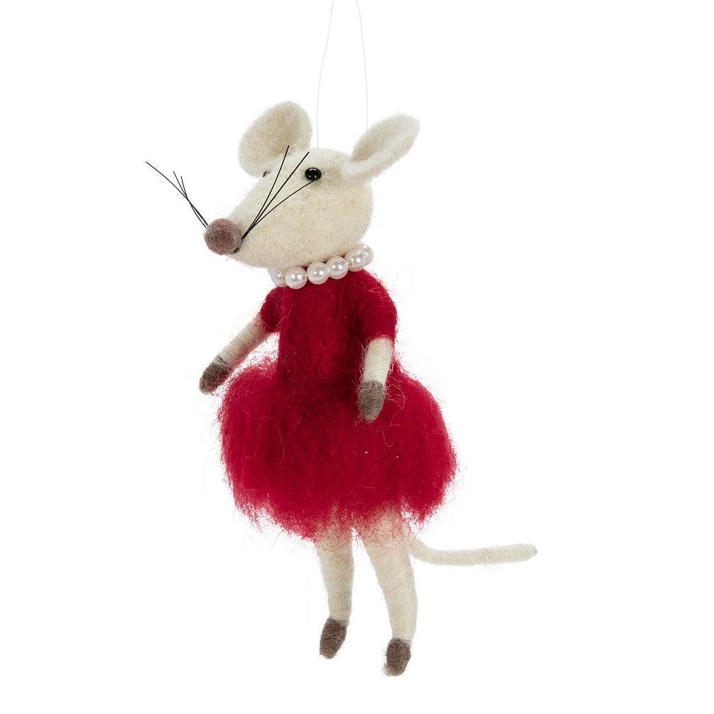 Mouse in Red Dress Ornament