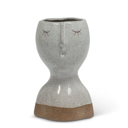 Large Eyes Closed Face Vase