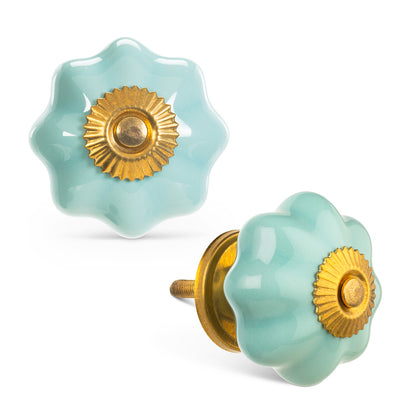 Knob, Pumpkin Knob Turquoise