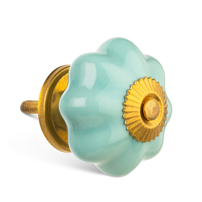 Knob, Pumpkin Knob Turquoise