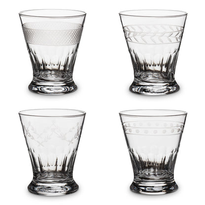 Tumbler Glass with Cutting