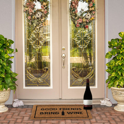 Good Friends Bring Wine” Doormat