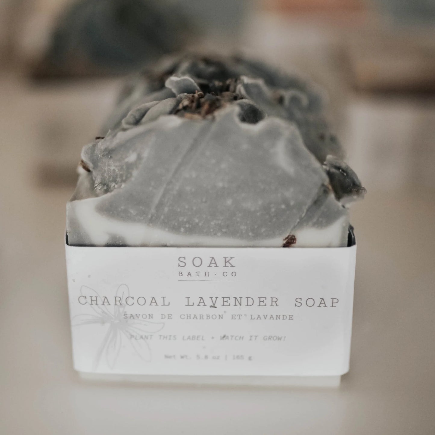 SOAK Bath Co. Charcoal Lavender Soap Bar